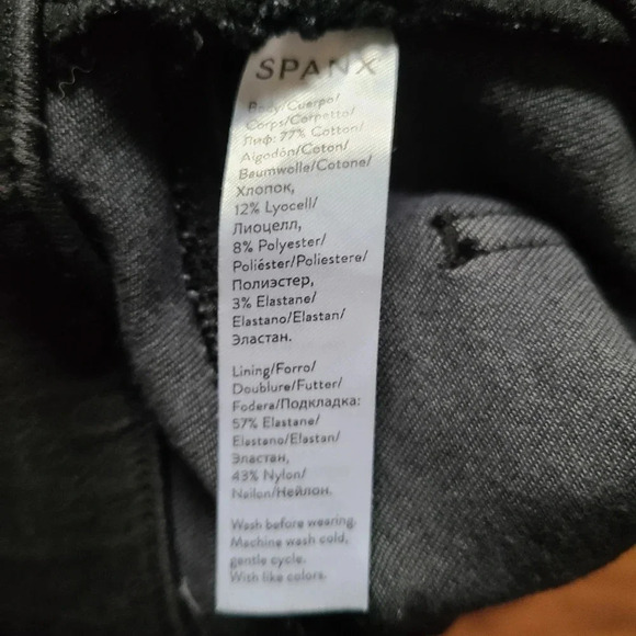 Spanx Black Distressed Denim Pull On Ankle Skinny Jeans S - Picture 9 of 10